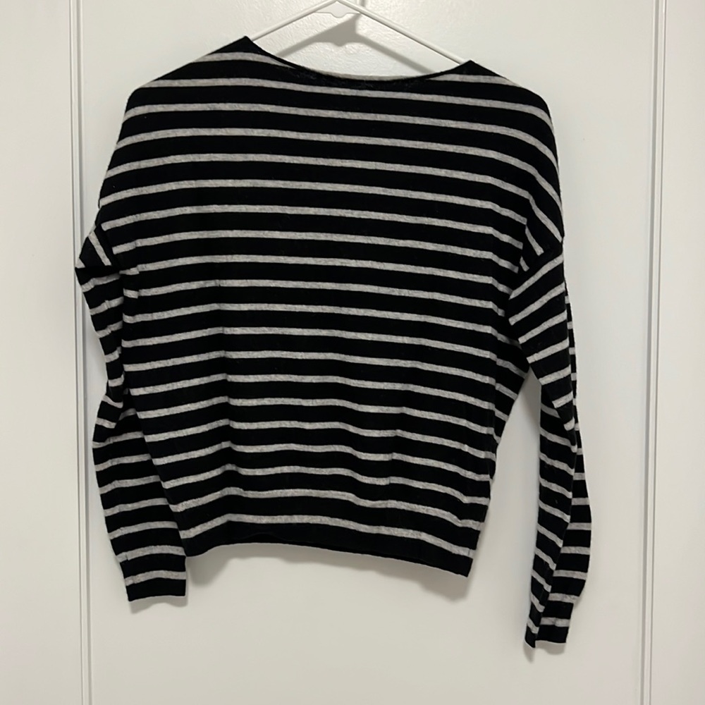VINCE Cashmere Blend Boatneck Striped Sweater (XS)